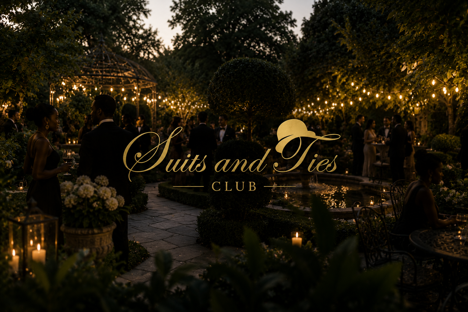 An evening in the Suits & Ties Club garden — candlelight, conversation, and the company of equals.